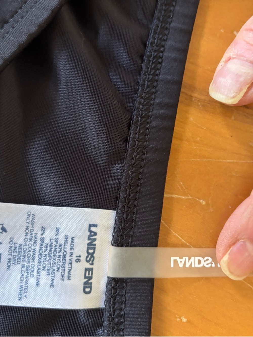Lands' End Black ultra high waisted swim skirt - Picture 6 of 6